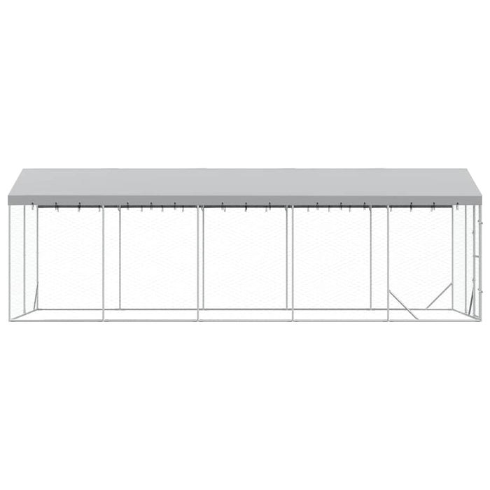 Padoc exterior cu acoperiș argintiu 3x7,5x2,5 m oțel galvanizat - WALTI WALTI