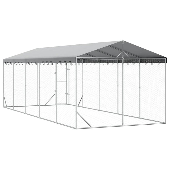 Padoc exterior cu acoperiș argintiu 3x7,5x2,5 m oțel galvanizat - WALTI WALTI