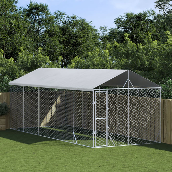 Padoc exterior cu acoperiș argintiu 3x7,5x2,5 m oțel galvanizat - WALTI WALTI