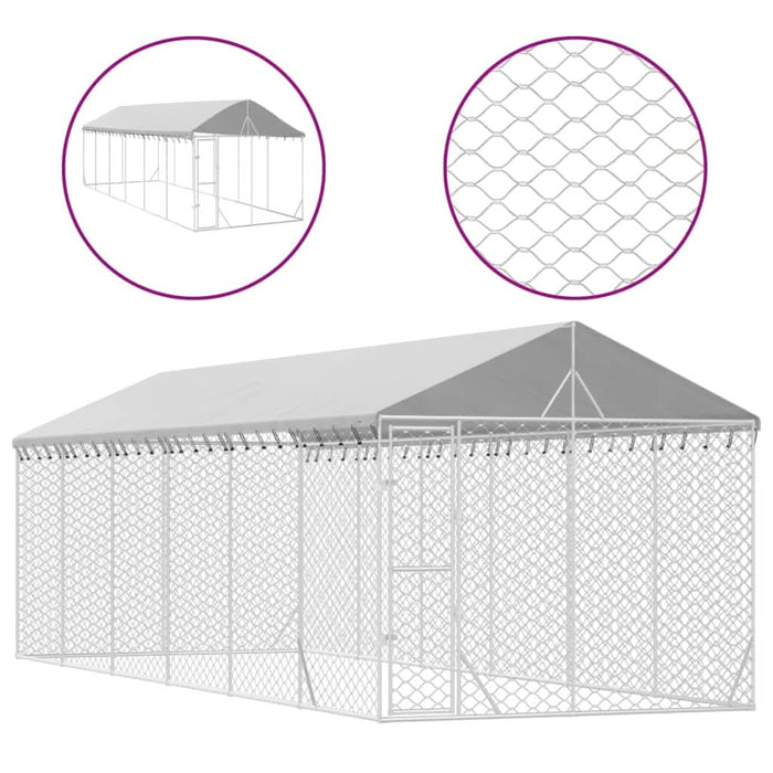 Padoc de exterior cu acoperiș argintiu 3x9x2,5m oțel galvanizat - WALTI WALTI