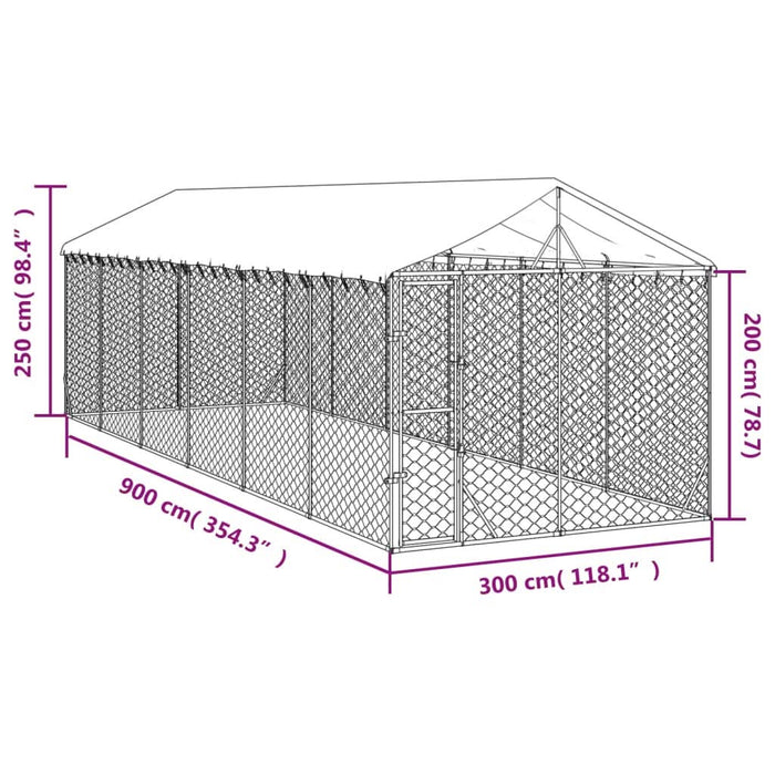 Padoc de exterior cu acoperiș argintiu 3x9x2,5m oțel galvanizat - WALTI WALTI