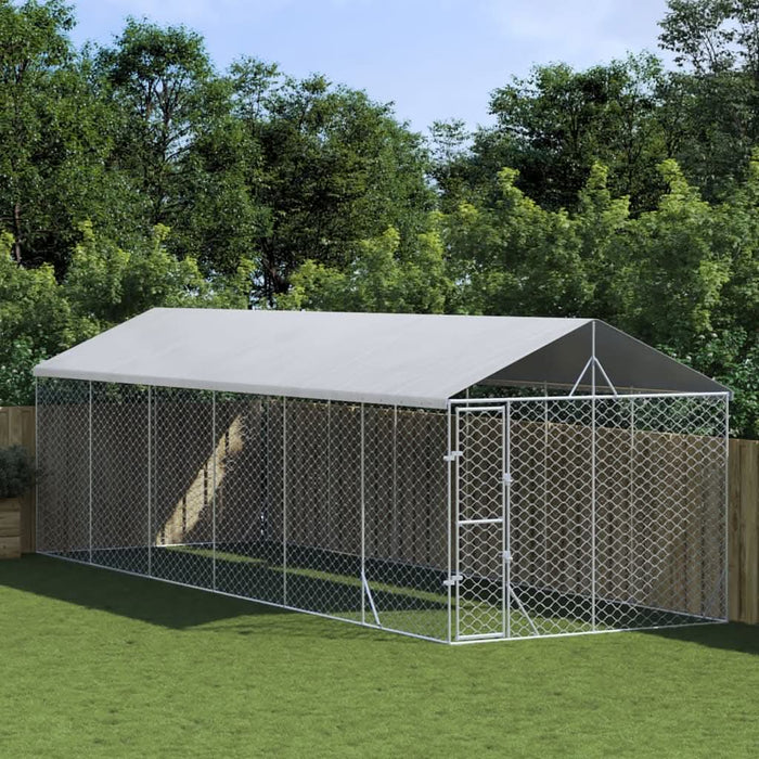 Padoc de exterior cu acoperiș argintiu 3x9x2,5m oțel galvanizat - WALTI WALTI
