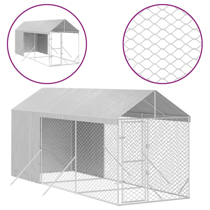 Padoc de exterior cu acoperiș argintiu 2x6x2,5m oțel galvanizat - WALTI WALTI