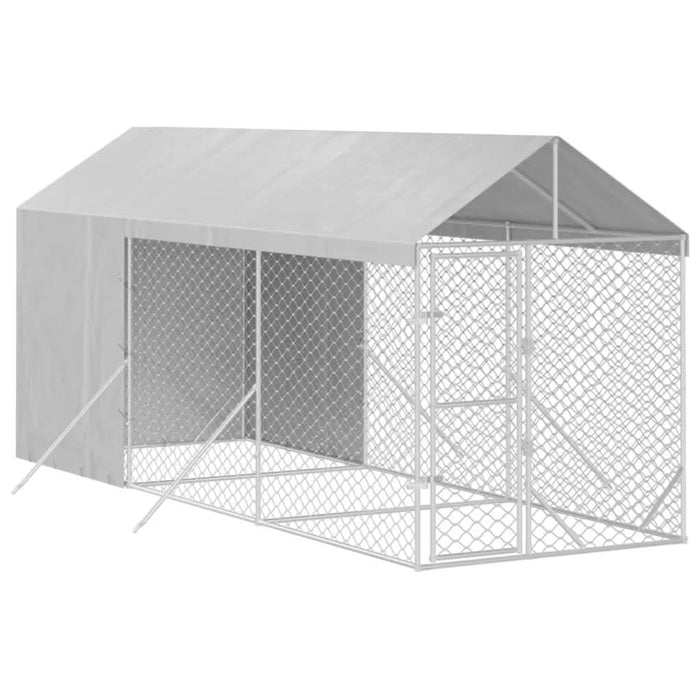 Padoc de exterior cu acoperiș argintiu 2x6x2,5m oțel galvanizat - WALTI WALTI