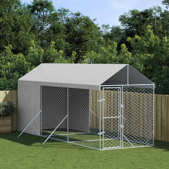 Padoc de exterior cu acoperiș argintiu 2x6x2,5m oțel galvanizat - WALTI WALTI