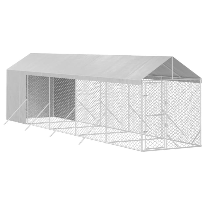 Padoc exterior cu acoperiș argintiu 2x10x2,5 m oțel galvanizat - WALTI WALTI