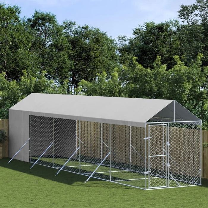 Padoc exterior cu acoperiș argintiu 2x10x2,5 m oțel galvanizat - WALTI WALTI