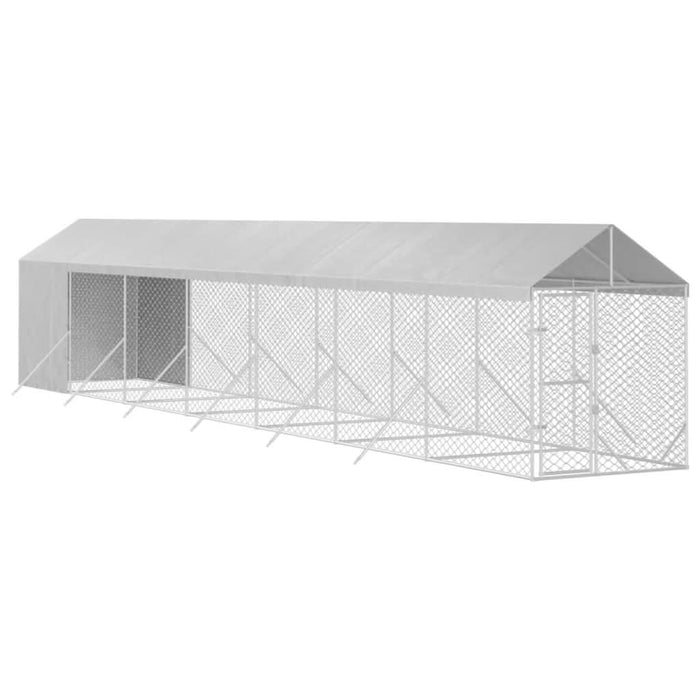 Padoc exterior cu acoperiș argintiu 2x14x2,5 m oțel galvanizat - WALTI WALTI