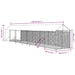 Padoc exterior cu acoperiș argintiu 2x14x2,5 m oțel galvanizat - WALTI WALTI