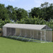 Padoc exterior cu acoperiș argintiu 2x14x2,5 m oțel galvanizat - WALTI WALTI