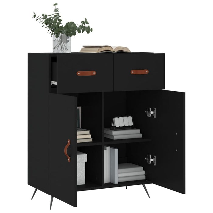 Dulap, negru, 69,5x34x90 cm, lemn compozit WALTI