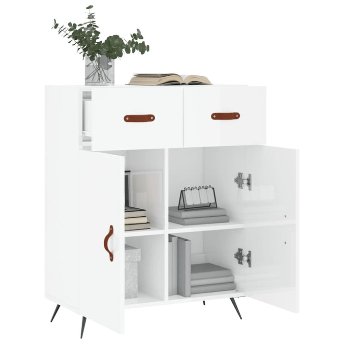 Dulap, alb extralucios, 69,5x34x90 cm, lemn compozit WALTI