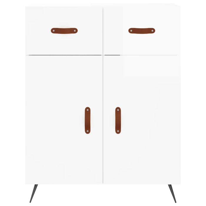 Dulap, alb extralucios, 69,5x34x90 cm, lemn compozit WALTI