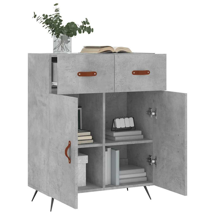 Dulap, gri beton, 69,5x34x90 cm, lemn compozit WALTI