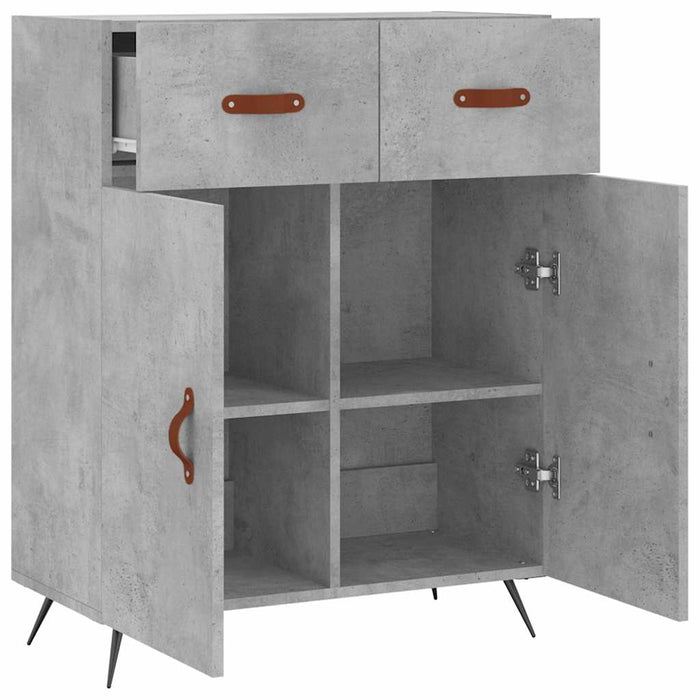 Dulap, gri beton, 69,5x34x90 cm, lemn compozit WALTI