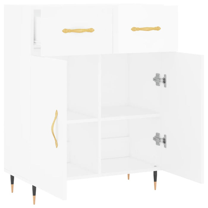 Dulap, alb extralucios, 69,5x34x90 cm, lemn compozit WALTI