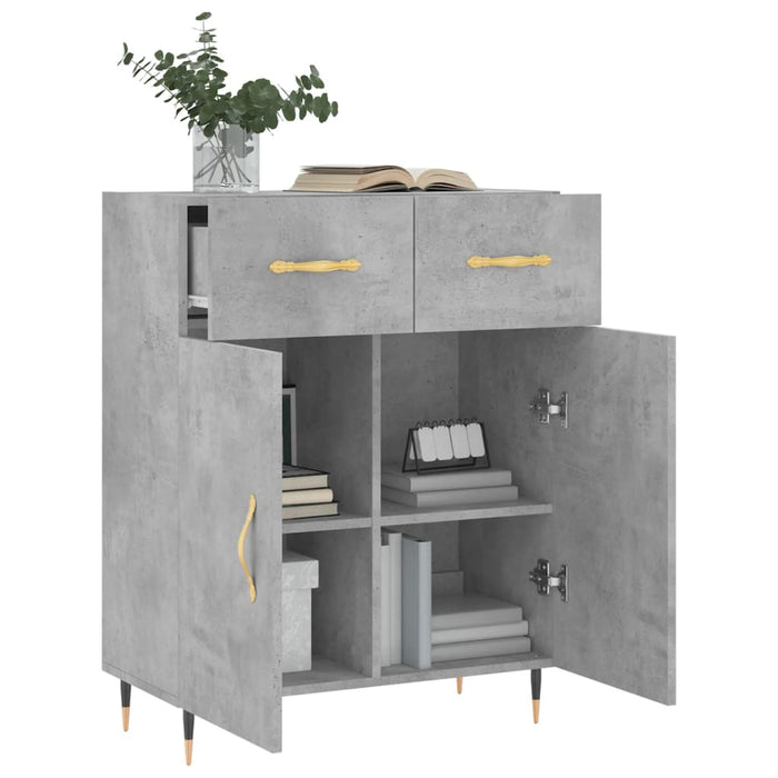 Dulap, gri beton, 69,5x34x90 cm, lemn compozit WALTI