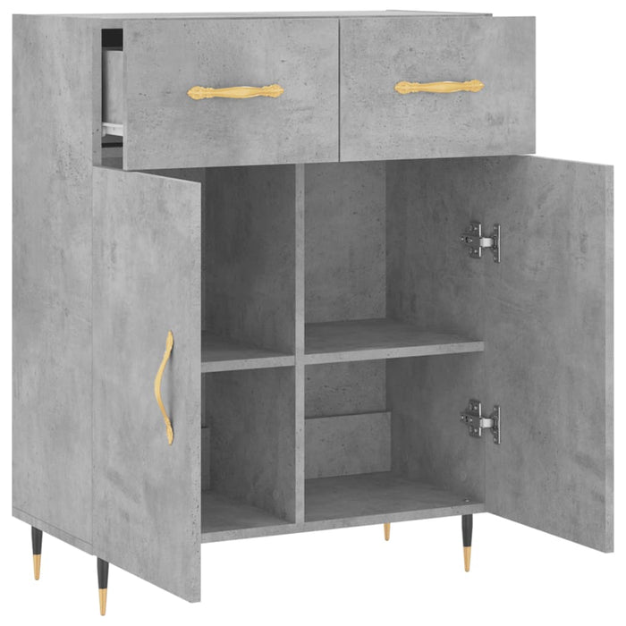Dulap, gri beton, 69,5x34x90 cm, lemn compozit WALTI