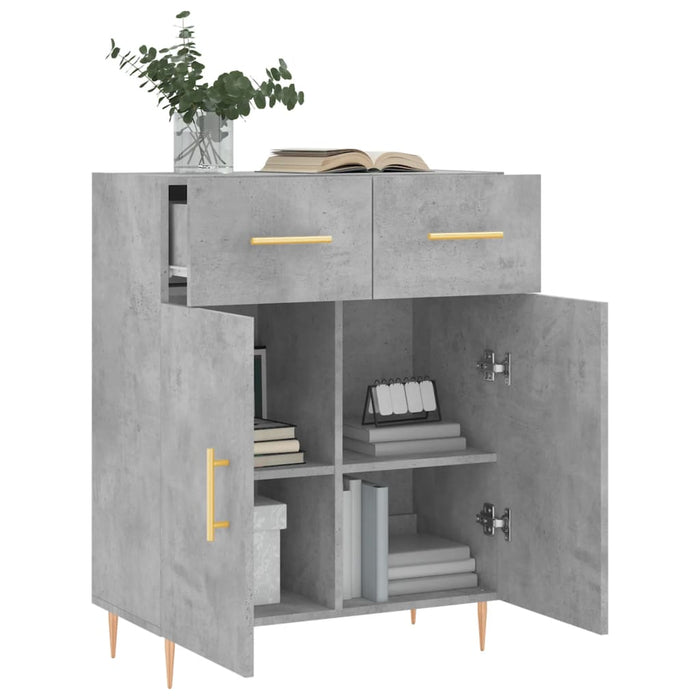 Dulap, gri beton, 69,5x34x90 cm, lemn compozit - WALTI WALTI