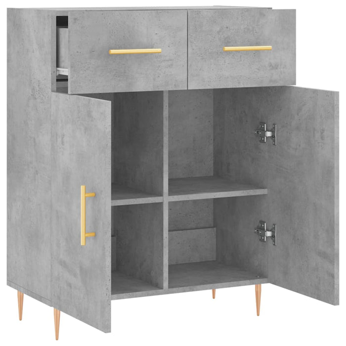 Dulap, gri beton, 69,5x34x90 cm, lemn compozit - WALTI WALTI