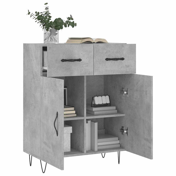 Dulap, gri beton, 69,5x34x90 cm, lemn compozit WALTI