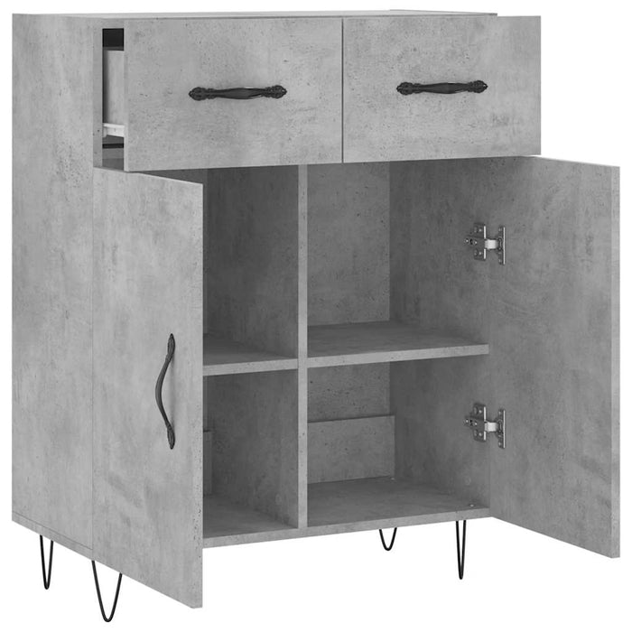 Dulap, gri beton, 69,5x34x90 cm, lemn compozit WALTI