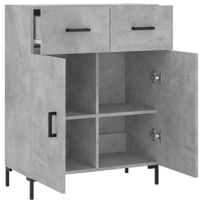 Dulap, gri beton, 69,5x34x90 cm, lemn compozit - WALTI WALTI