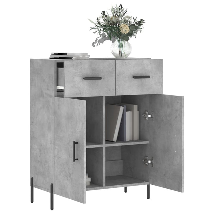 Dulap, gri beton, 69,5x34x90 cm, lemn compozit - WALTI WALTI