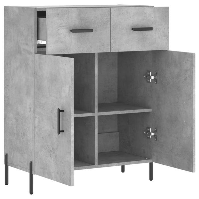 Dulap, gri beton, 69,5x34x90 cm, lemn compozit - WALTI WALTI