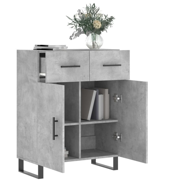 Dulap, gri beton, 69,5x34x90 cm, lemn compozit - WALTI WALTI