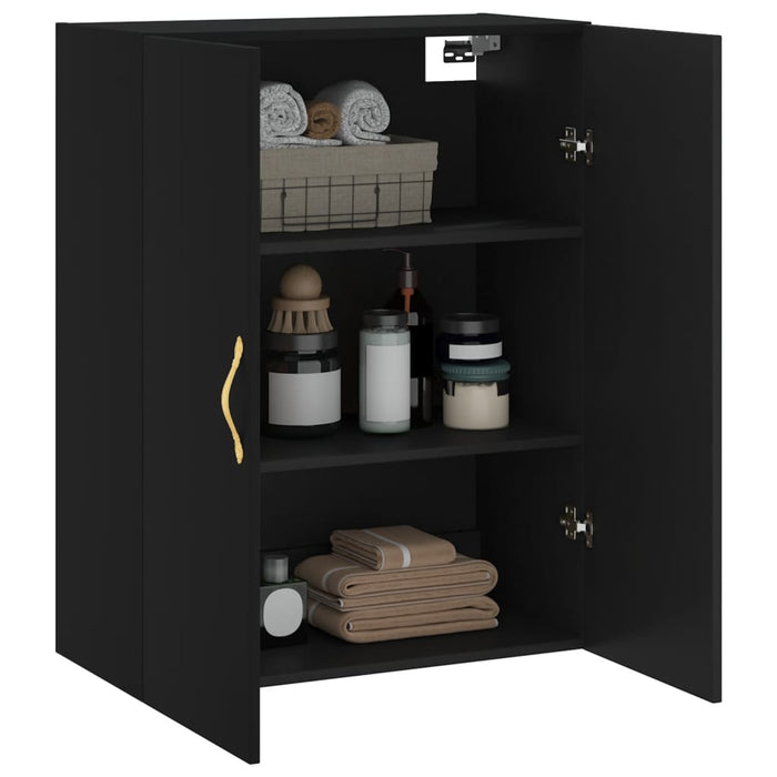 Dulap cu montaj pe perete, negru, 69,5x34x90 cm WALTI