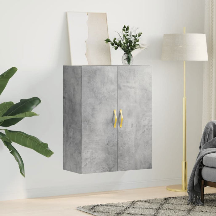 Dulap cu montaj pe perete, gri beton, 69,5x34x90 cm - WALTI WALTI