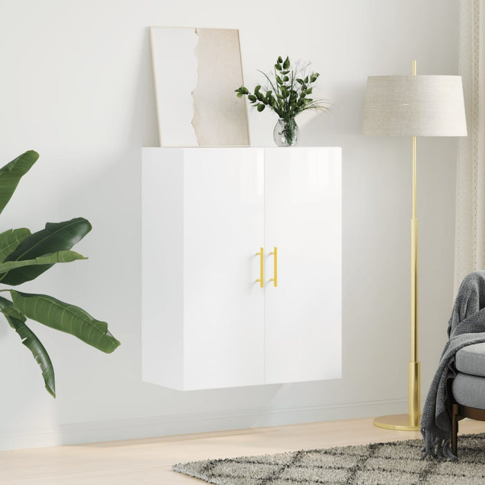 Dulap cu montaj pe perete, alb extralucios, 69,5x34x90 cm WALTI