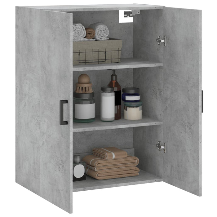 Dulap cu montaj pe perete, gri beton, 69,5x34x90 cm - WALTI WALTI