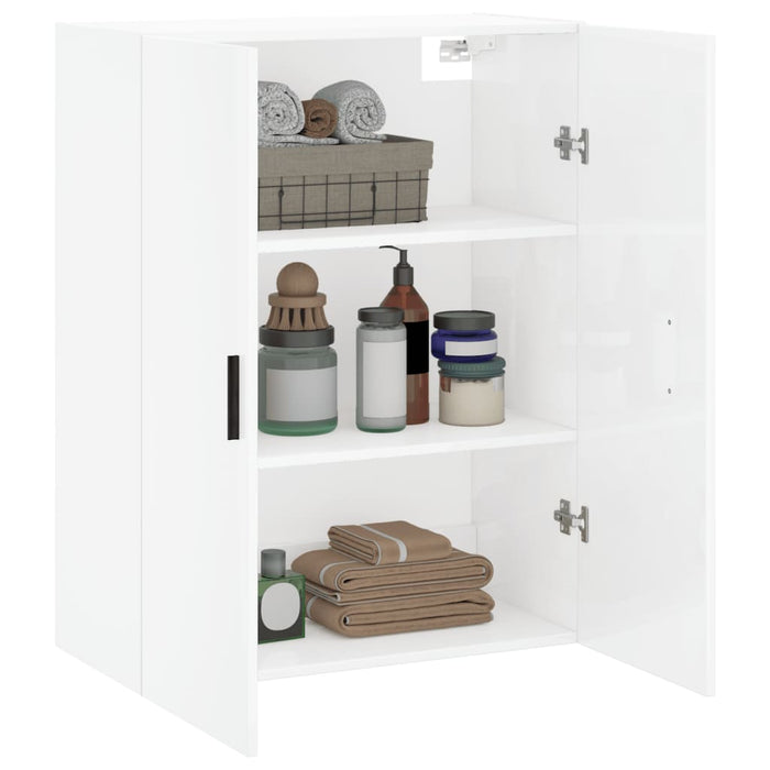 Dulap cu montaj pe perete, alb extralucios, 69,5x34x90 cm WALTI