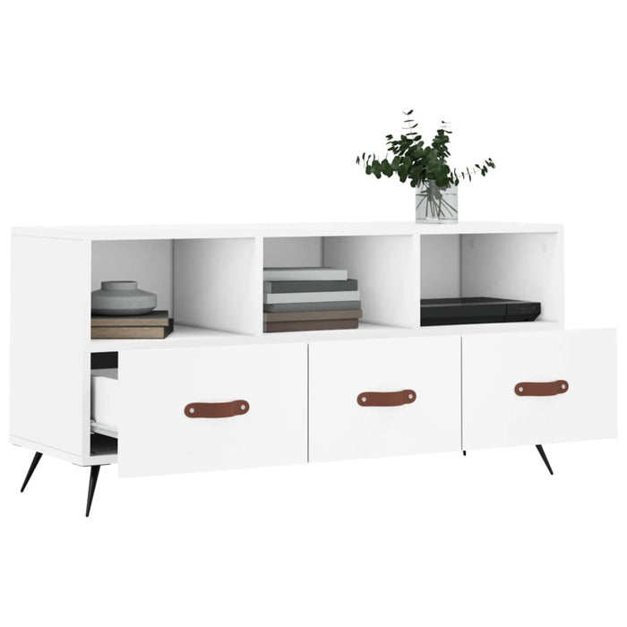 Dulap TV, alb, 102x36x50 cm, lemn prelucrat WALTI