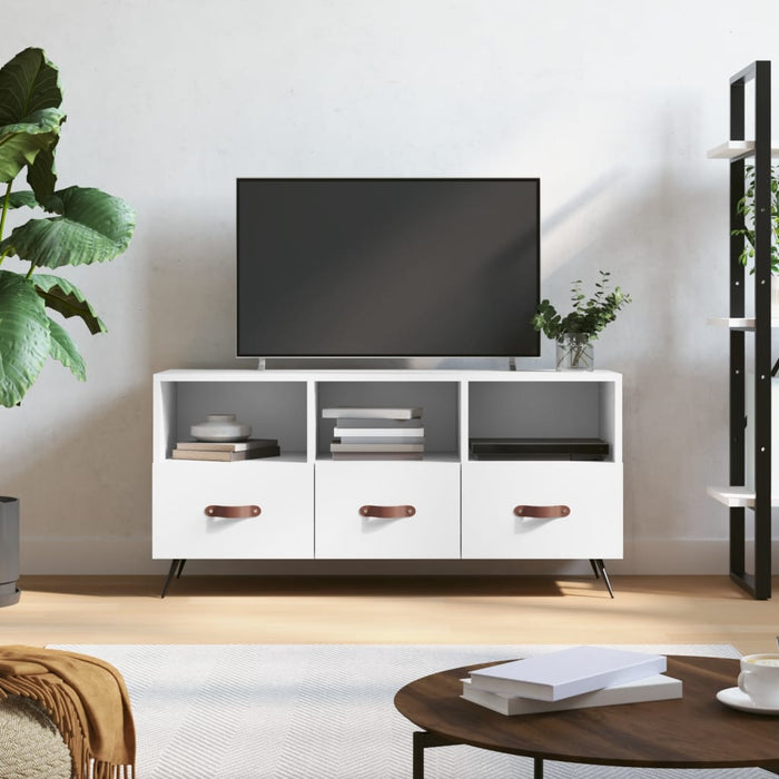 Dulap TV, alb, 102x36x50 cm, lemn prelucrat WALTI