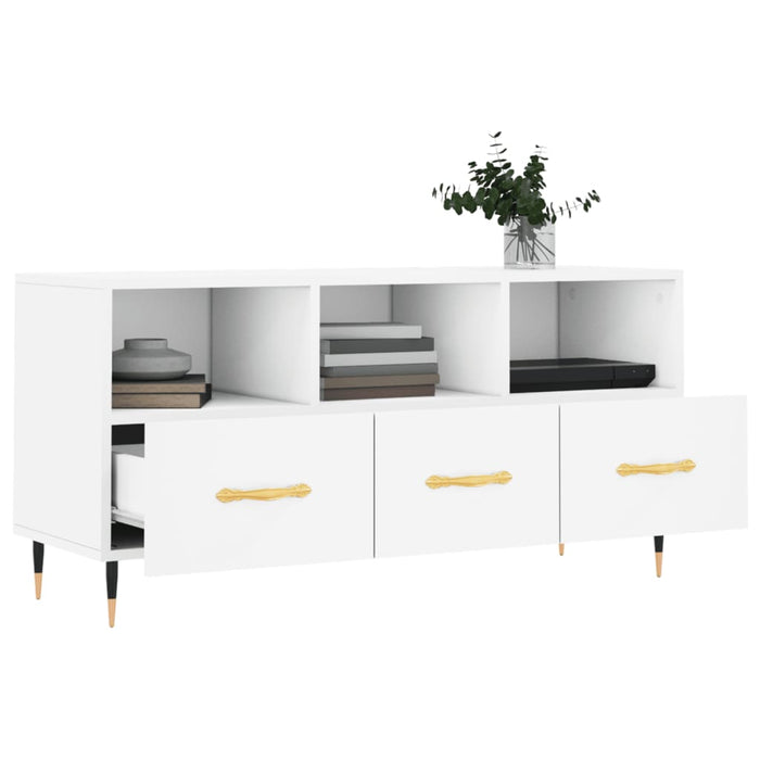 Dulap TV, alb, 102x36x50 cm, lemn prelucrat WALTI