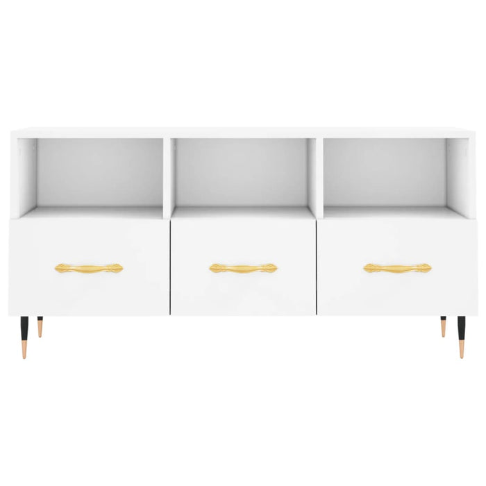 Dulap TV, alb, 102x36x50 cm, lemn prelucrat WALTI