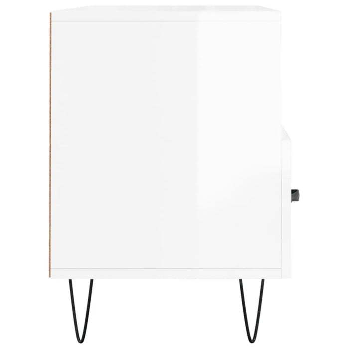Comodă TV, alb extralucios, 102x36x50 cm, lemn prelucrat WALTI
