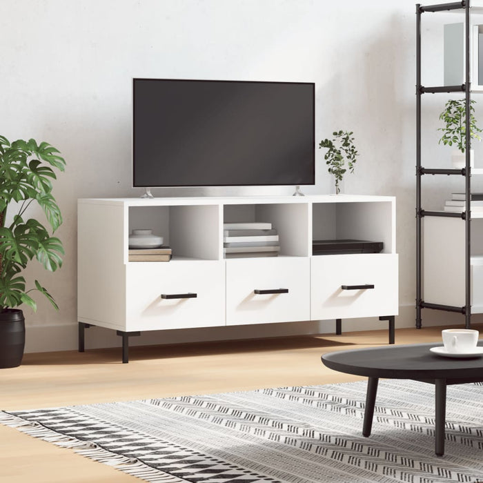 Dulap TV, alb, 102x36x50 cm, lemn prelucrat WALTI