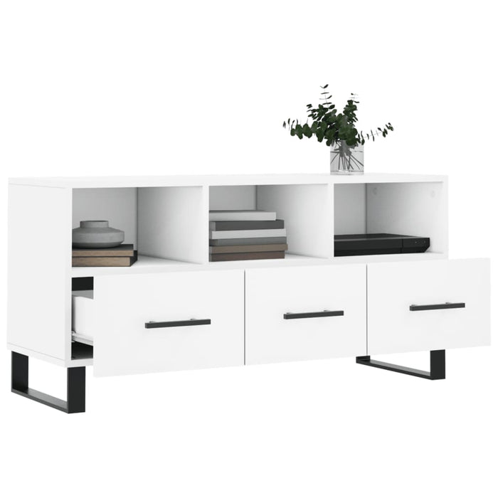 Dulap TV, alb, 102x36x50 cm, lemn prelucrat WALTI