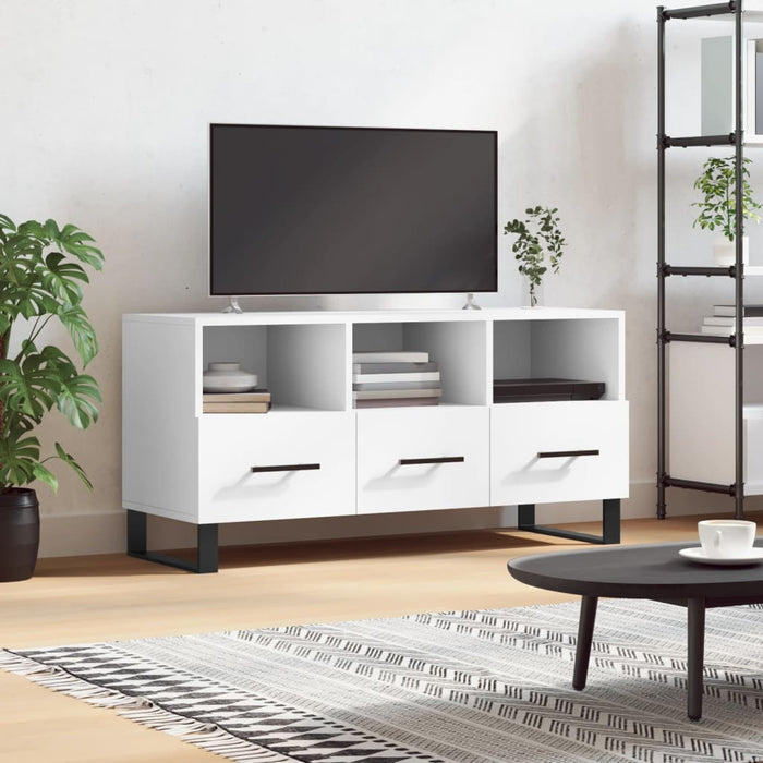 Dulap TV, alb, 102x36x50 cm, lemn prelucrat WALTI