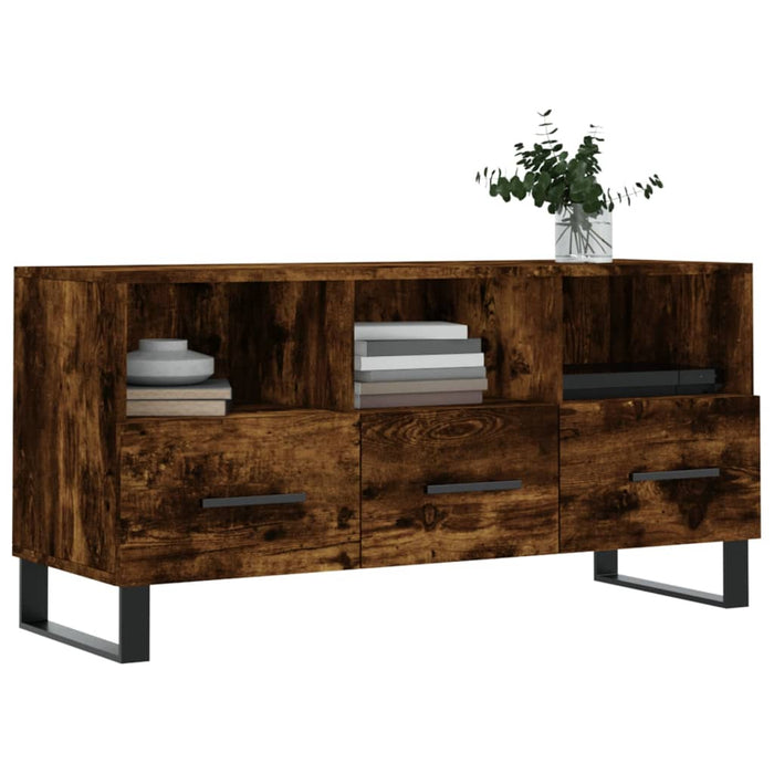 Dulap TV stejar afumat, 102x36x50 cm, lemn prelucrat WALTI