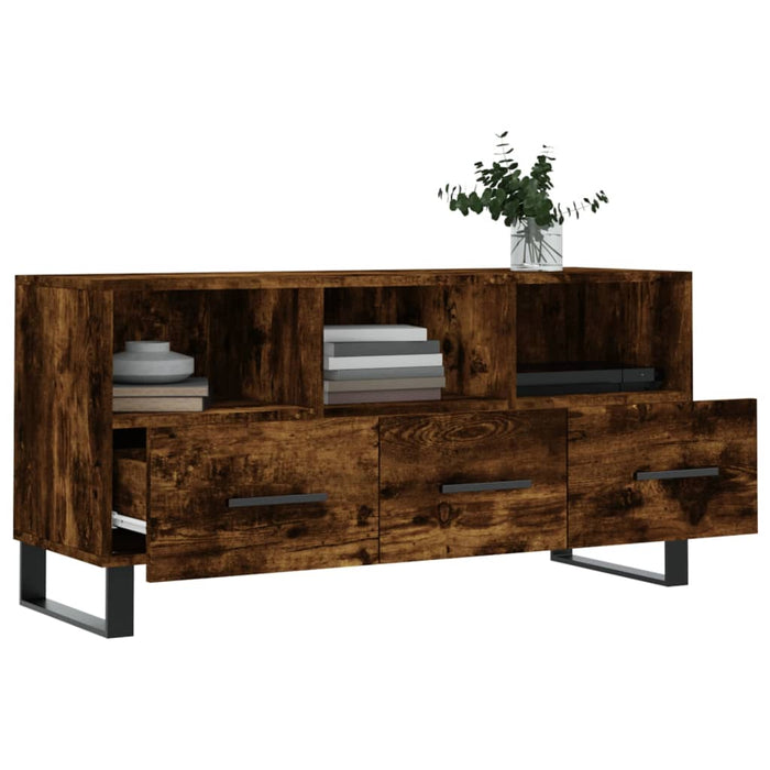 Dulap TV stejar afumat, 102x36x50 cm, lemn prelucrat WALTI
