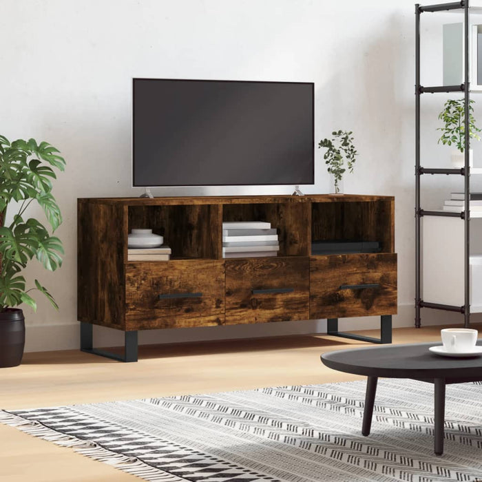 Dulap TV stejar afumat, 102x36x50 cm, lemn prelucrat WALTI