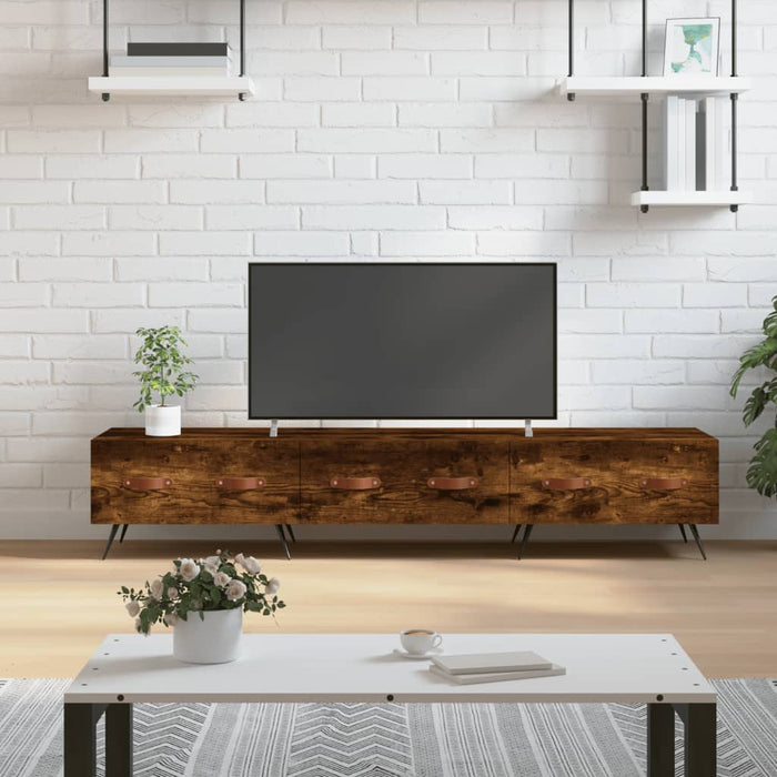 Dulap TV, stejar fumuriu, 150x36x30 cm, lemn prelucrat WALTI