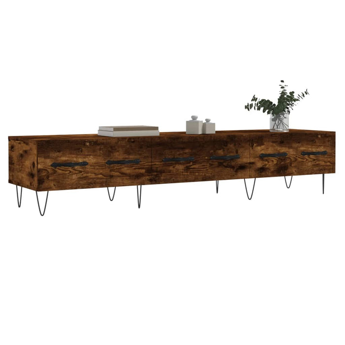 Dulap TV, stejar fumuriu, 150x36x30 cm, lemn prelucrat - WALTI WALTI