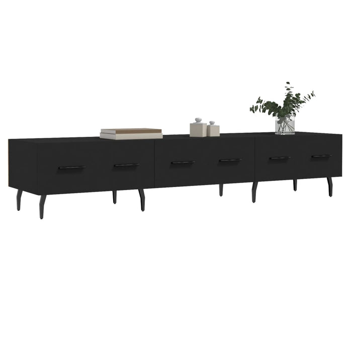Dulap TV, negru, 150x36x30 cm, lemn prelucrat WALTI