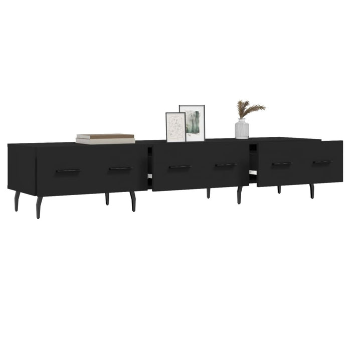 Dulap TV, negru, 150x36x30 cm, lemn prelucrat WALTI